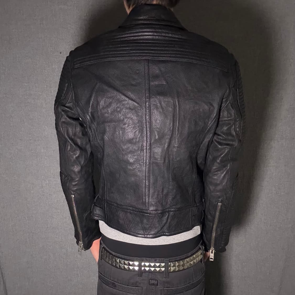 lamb skin slim fit rider jacket 상품이미지7