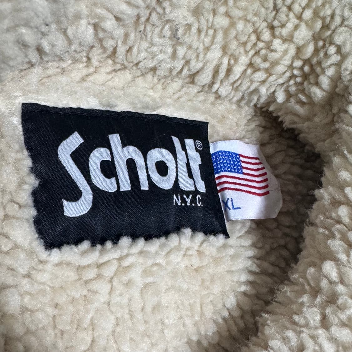 Schott 쇼트 데님 보아 쉐어링 자켓 XL 상품이미지4