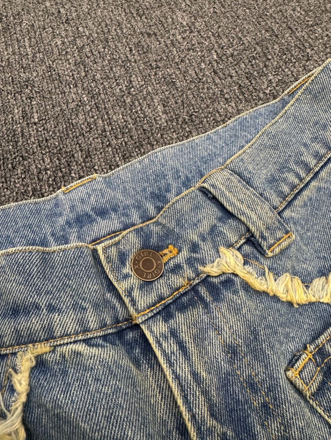 M)X-girl 빈티지 여성 별패치 부츠컷 연청 데님팬츠 상품이미지7