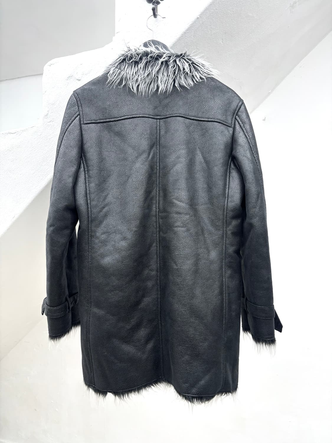Semantic design fur crack washed coat ja 상품이미지6
