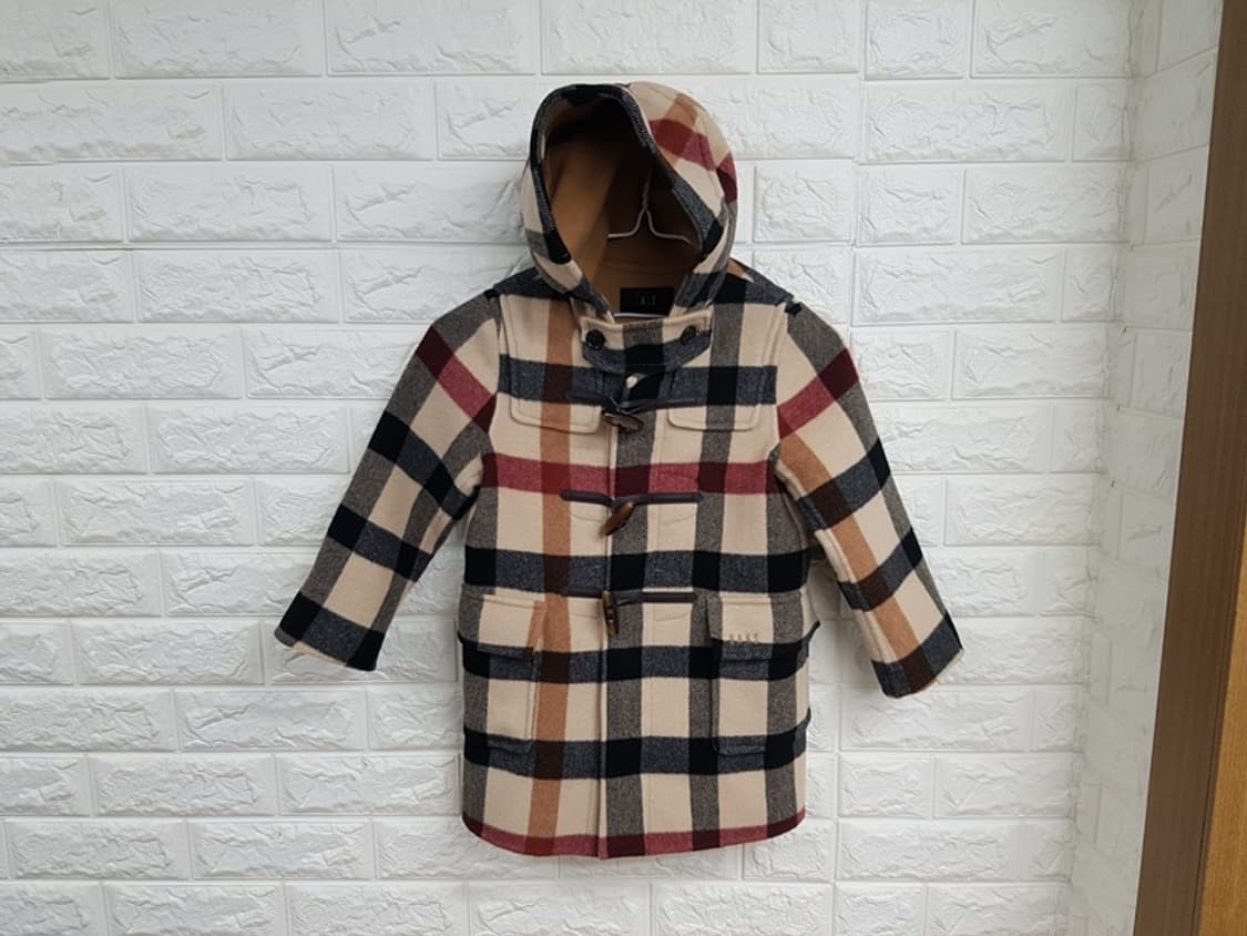 닥스 울 코트 키즈 110(5Y 체크 떡볶이)  상품이미지1