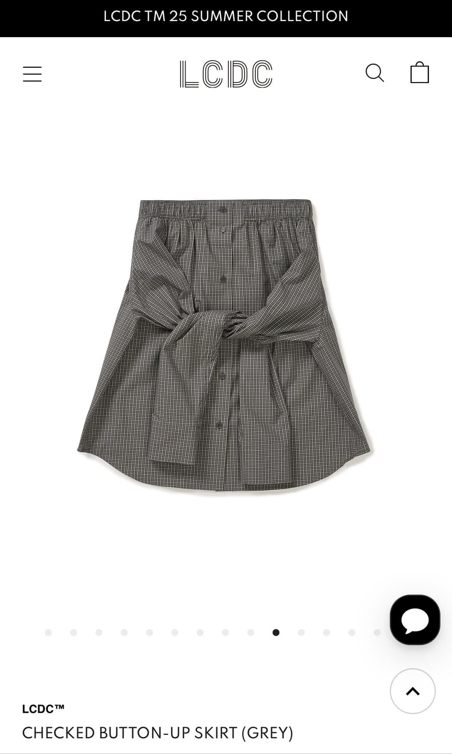 LCDC CHECKED BUTTON-UP SKIRT (GREY) 상품이미지6