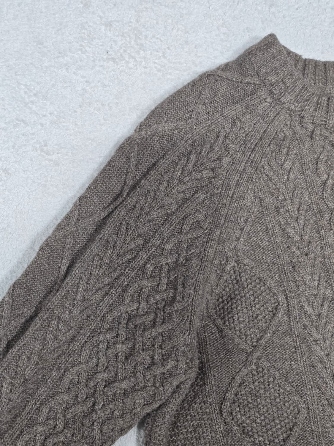 Beams 빔즈 케이블 브라운 니트 스웨터 M사이즈 상품이미지3