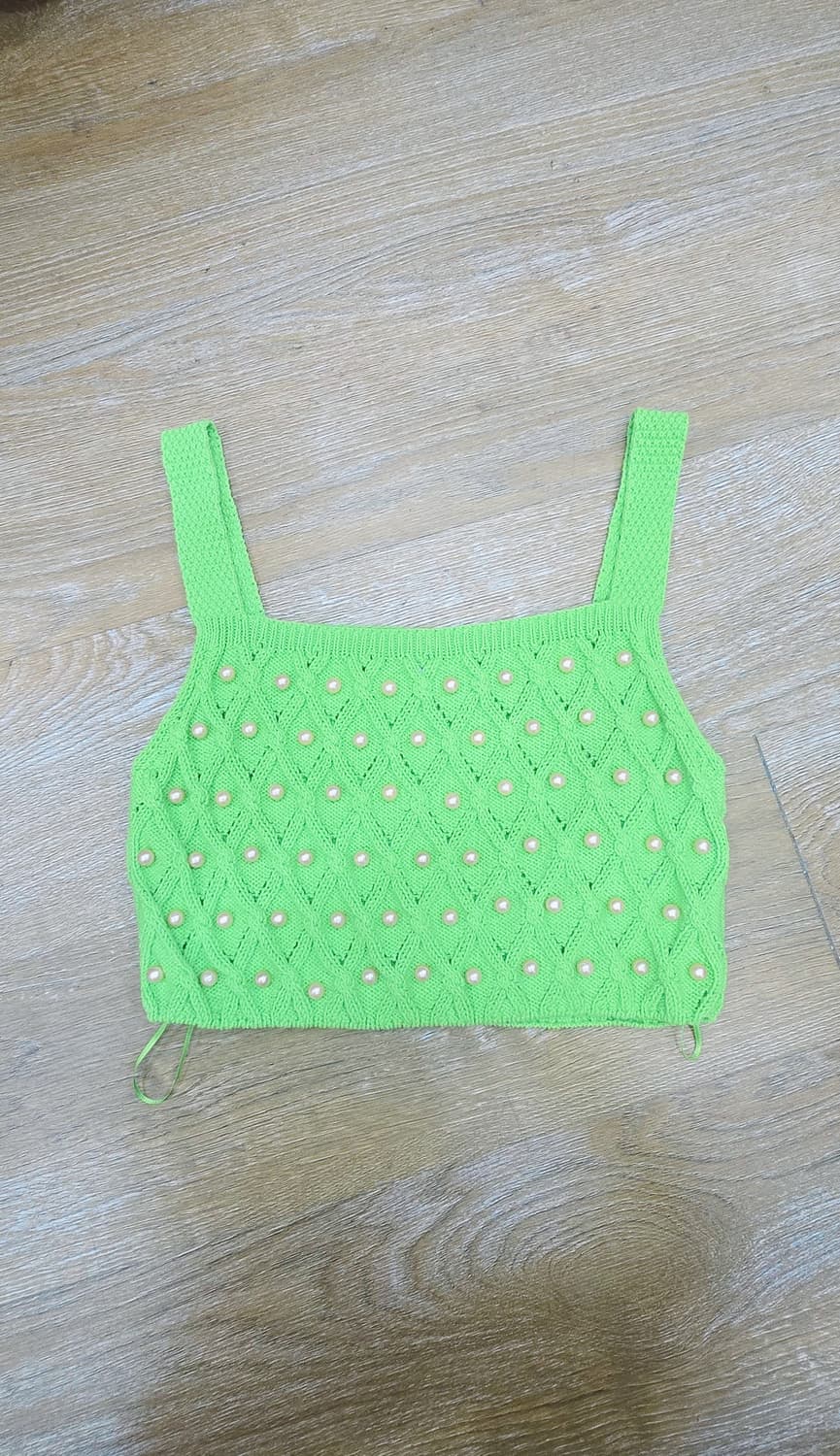L) 자라 ZARA L사이즈 진주 니트 뷔스티에 상품이미지6