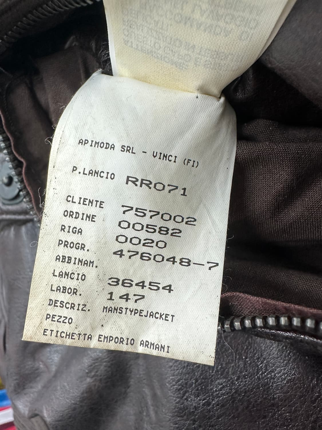 FW2002 Emporio Armani 코티드 파일 자켓 52 상품이미지10