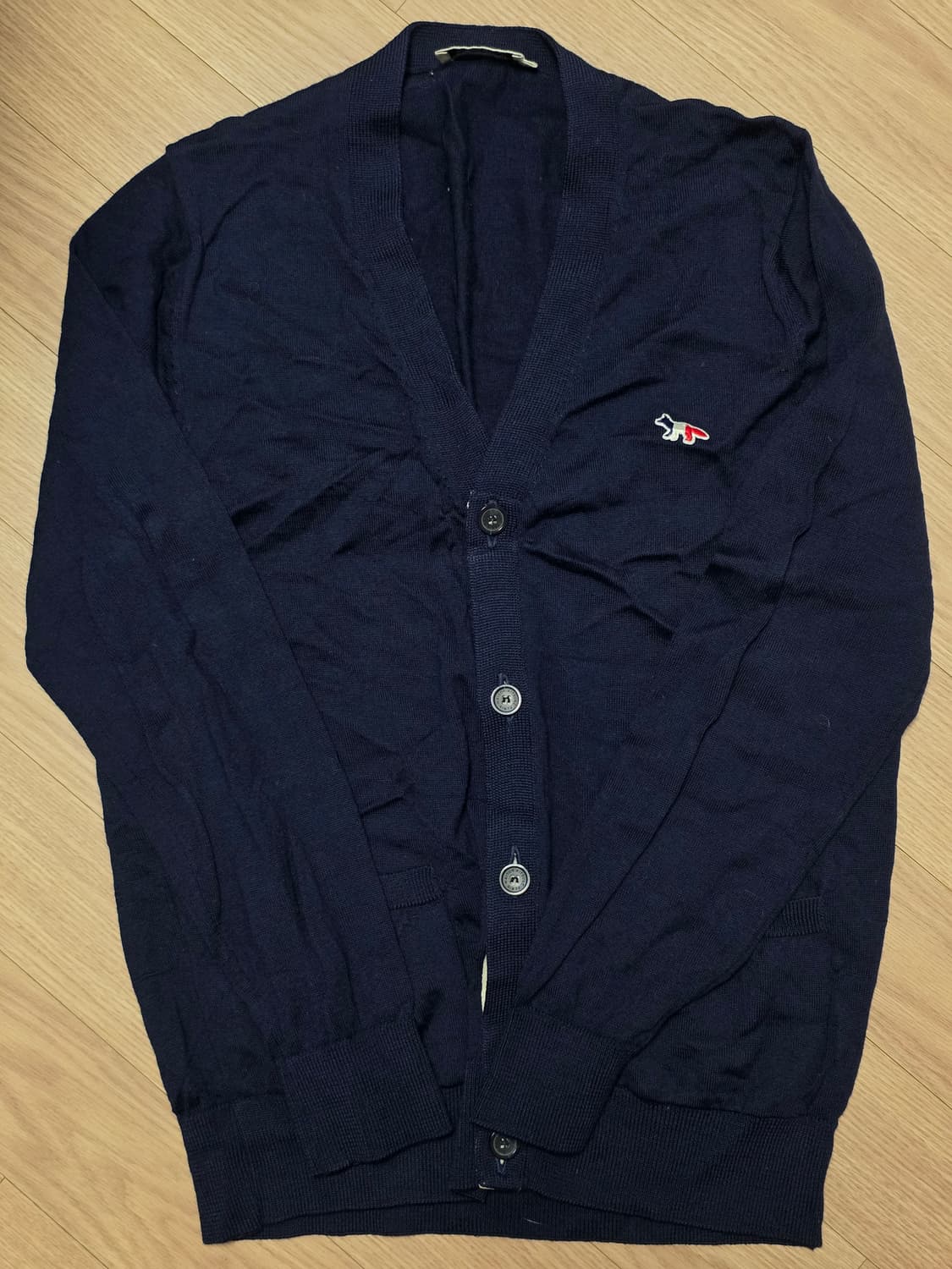 L) 메종키츠네 트리컬러 네이비 가디건 상품이미지1