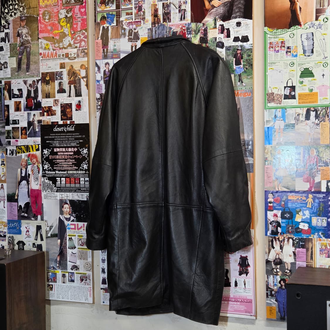 JPN 리얼레더 원버튼 가죽 코트 상품이미지7