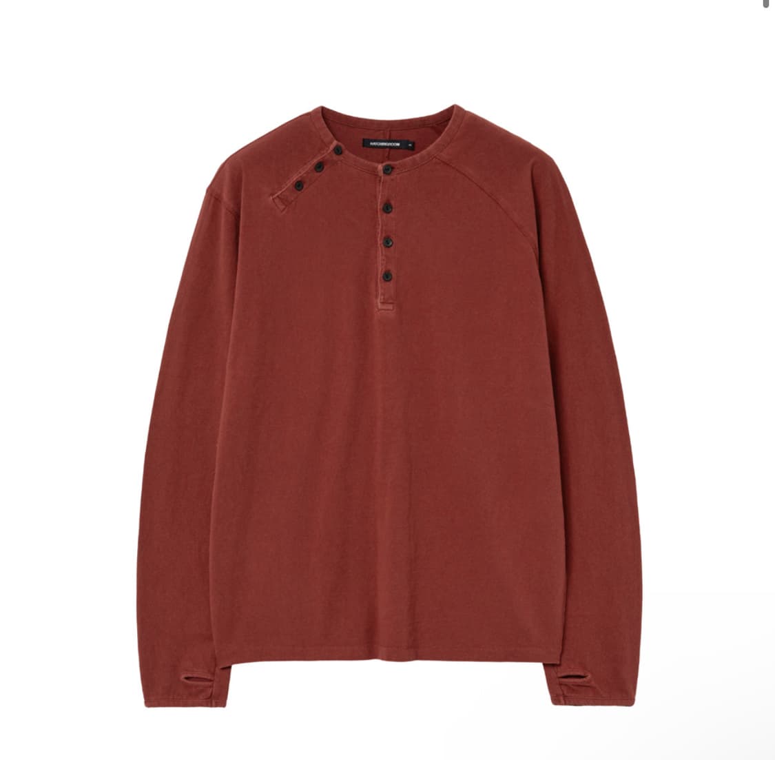 해칭룸 Double Henley Neck  Bleached Red 4 상품이미지1