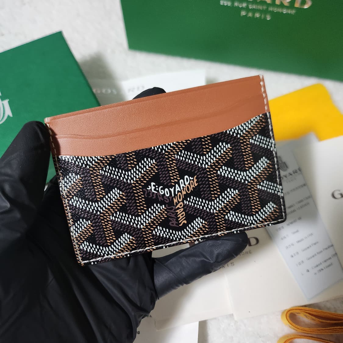 [새상품/풀구성]고야드 생쉴피스 카드홀더 카드지갑 블랙 탄 상품이미지3