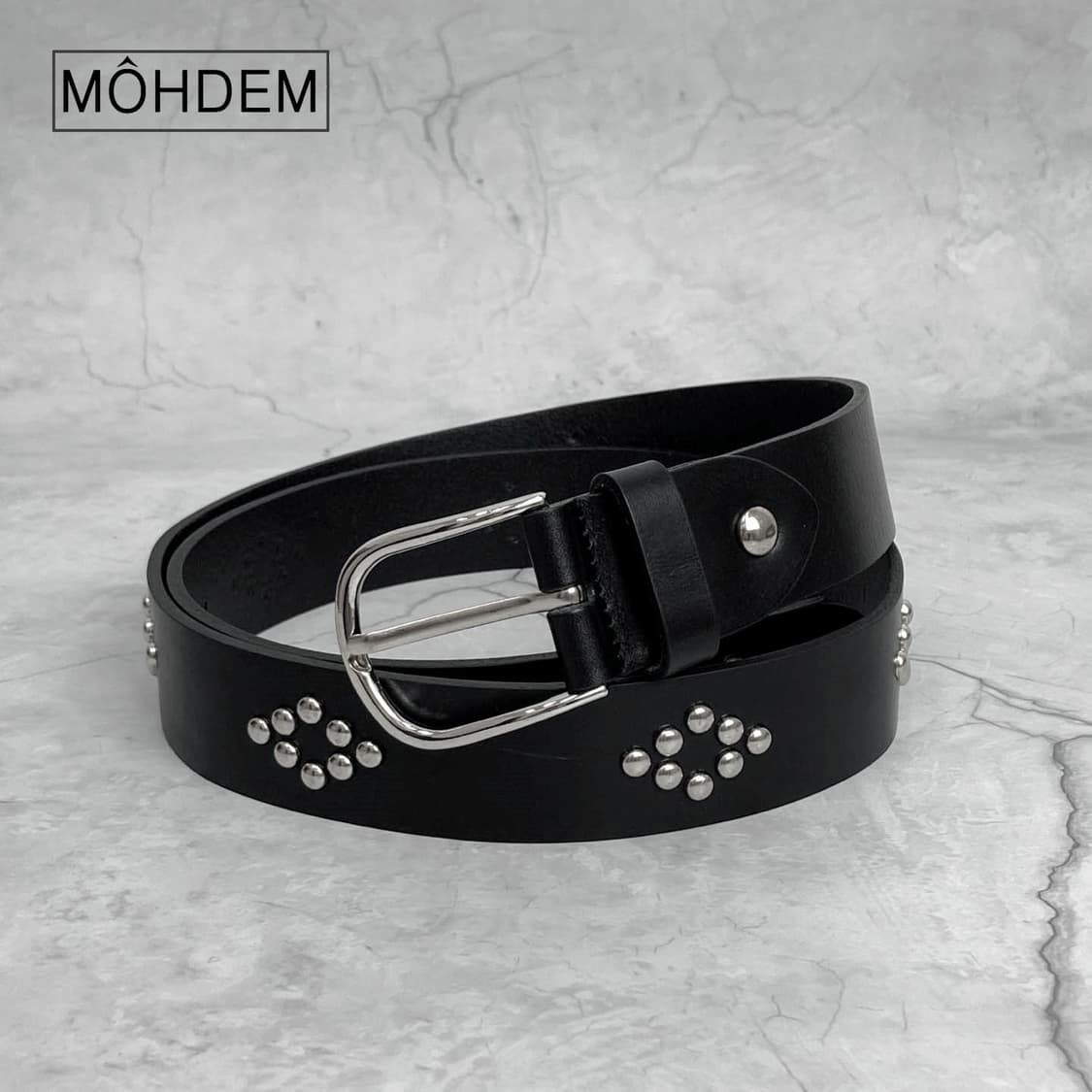 [Unisex] 다이아 스터드 이태리소가죽 벨트 상품이미지9