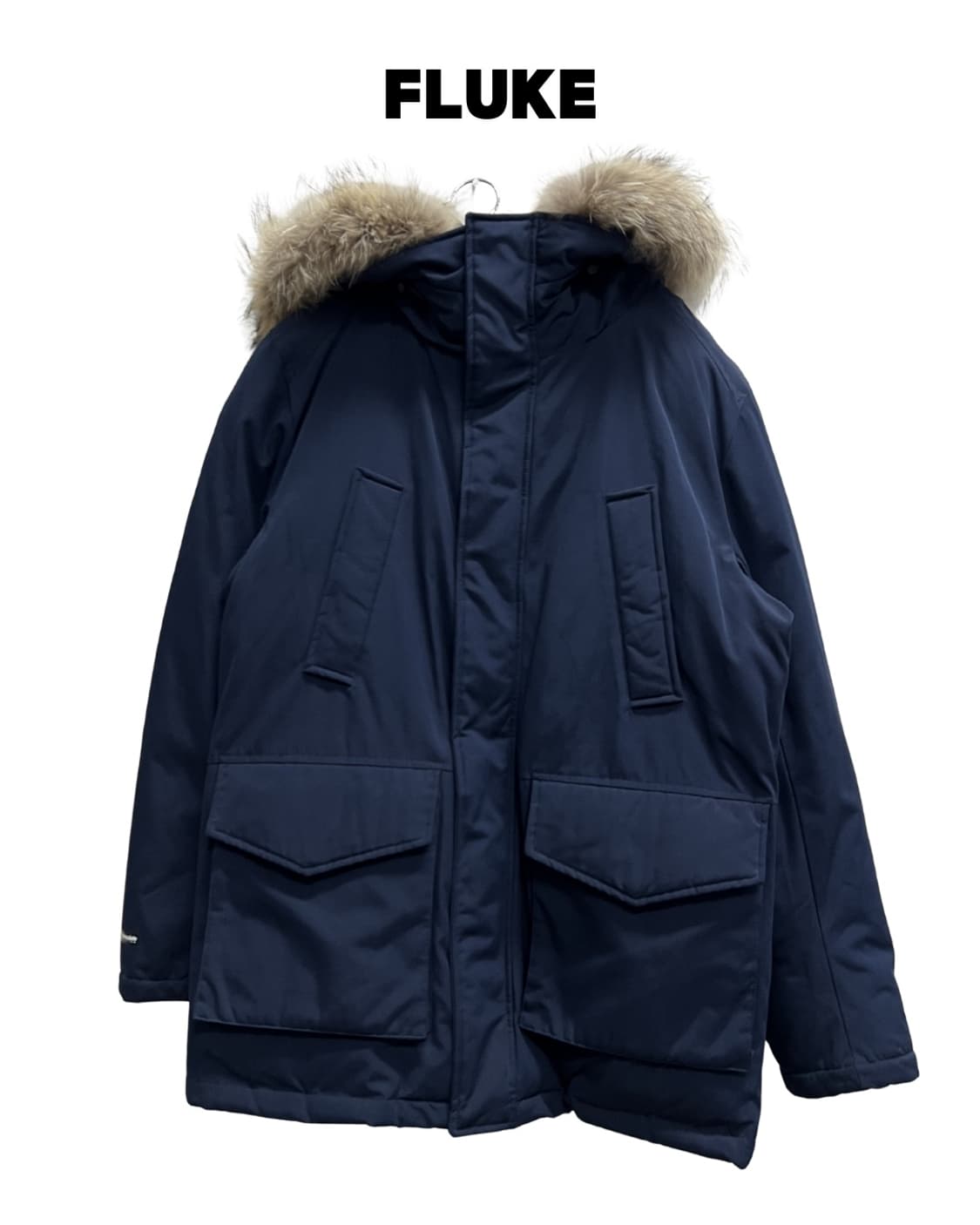 Fluke 플루크 라쿤퍼 야상 솜 패딩 자켓 네이비 상품이미지1