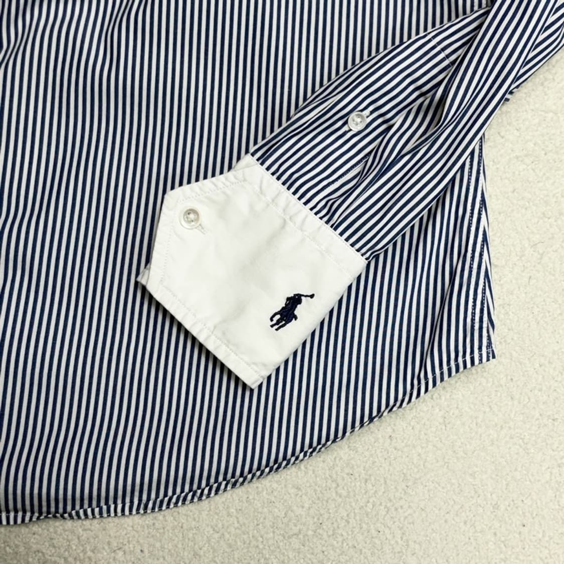 POLO 키즈 블루 스트라이프 셔츠 2 상품이미지4