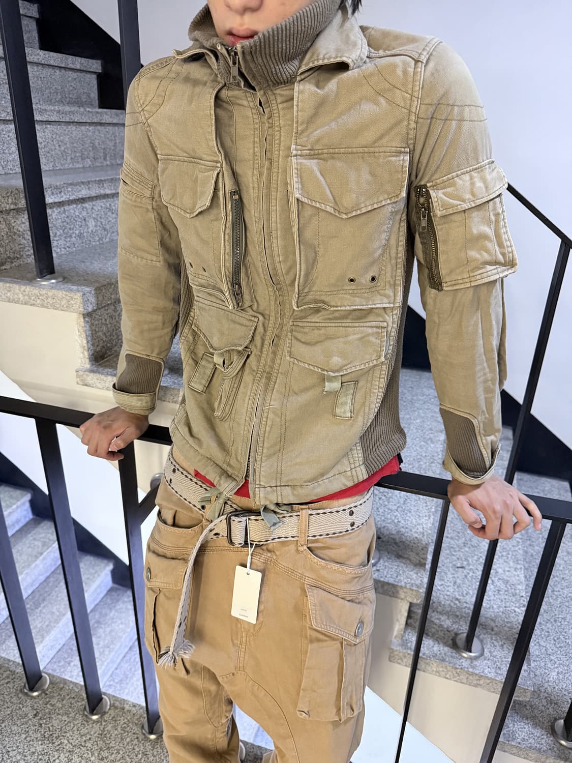 knit trim cargo jacket 상품이미지2