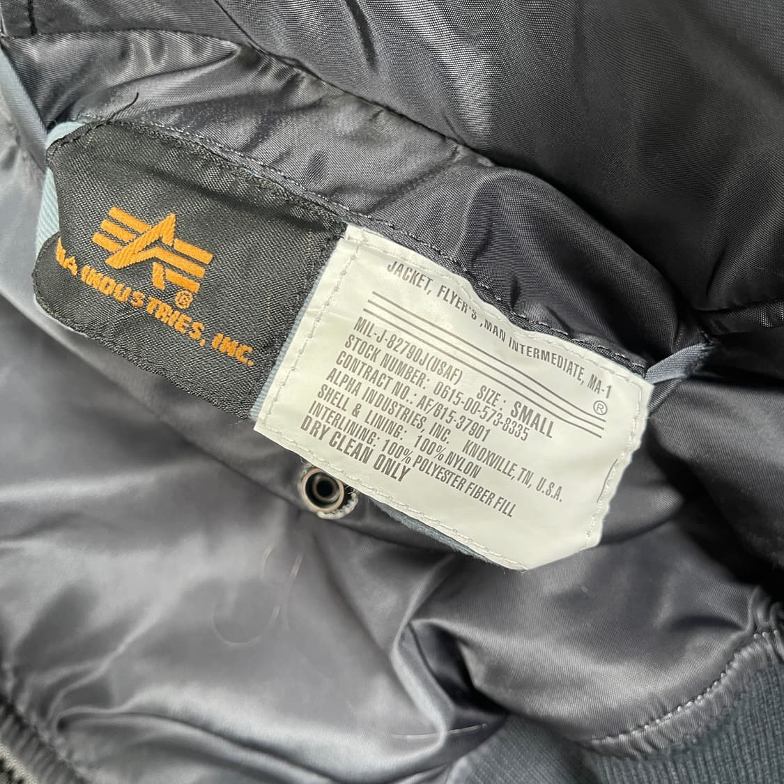 80s 미공군 납품용 알파인더스트리 MA-1 플라이트자켓 그레이 상품이미지6