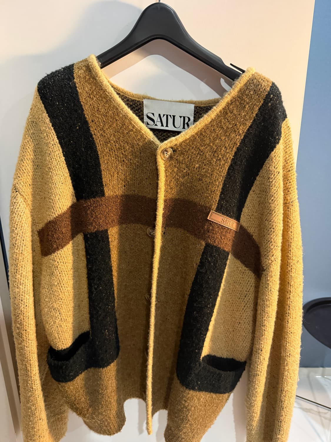 세터 울 가디건 베이지 브라운 상품이미지2