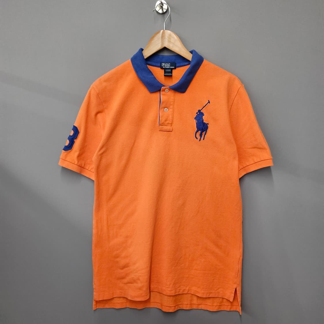 폴로 랄프로렌 빅포니 반팔 카라티 오렌지 네이비 상품이미지1
