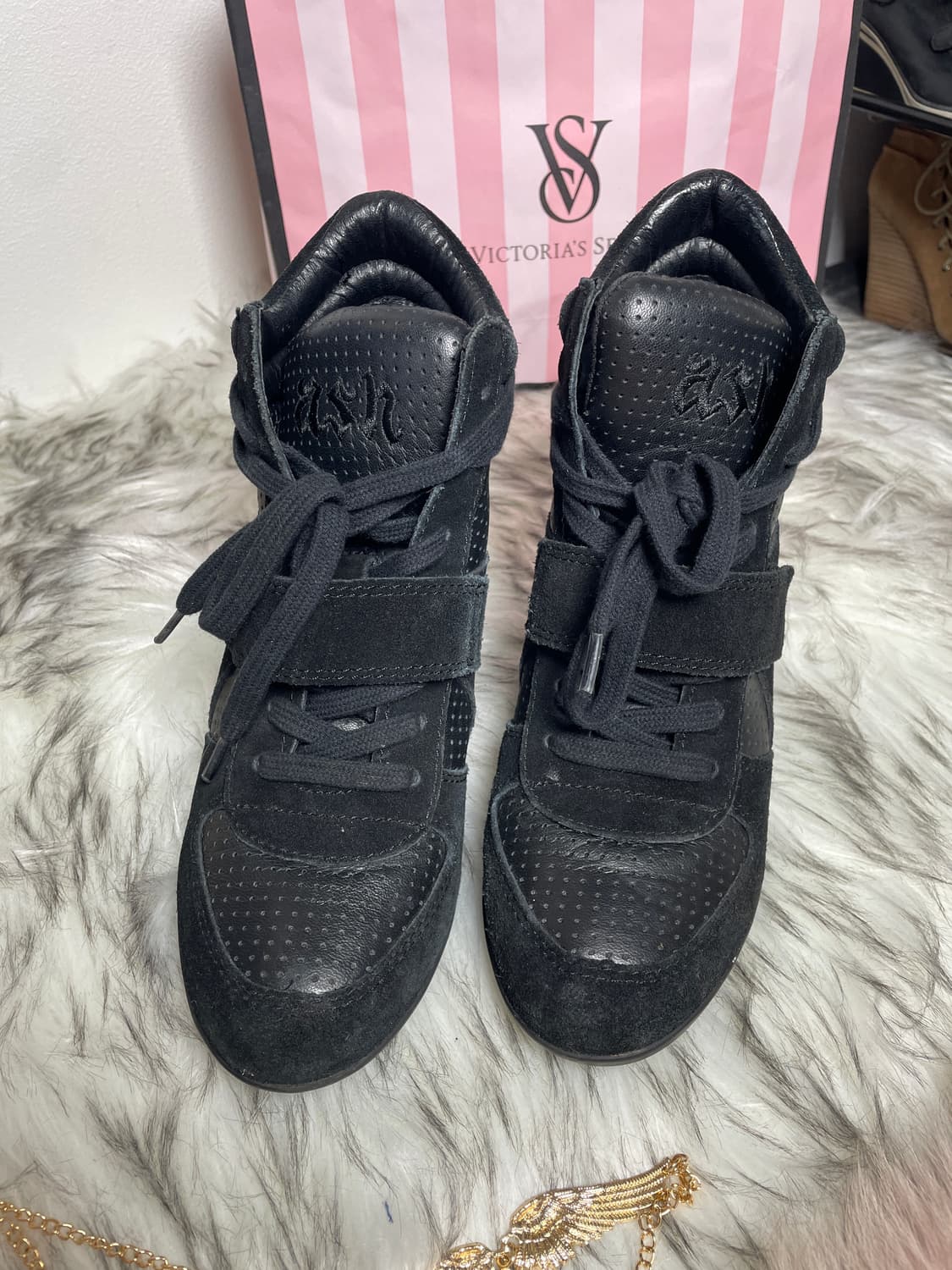 Ash 아쉬 블랙 보위 웨지힐 스니커즈 상품이미지3