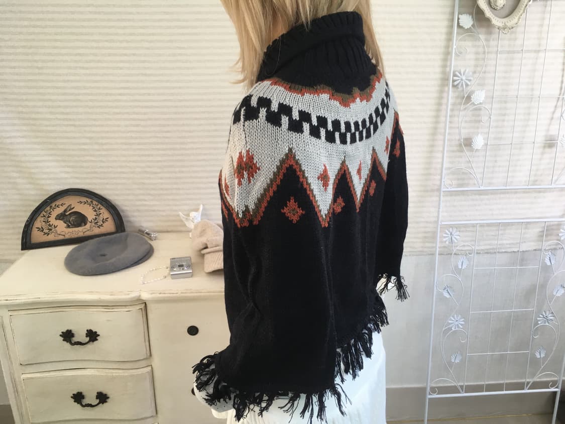 일본빈티지 보헤미언 케이프 가디건 상품이미지4