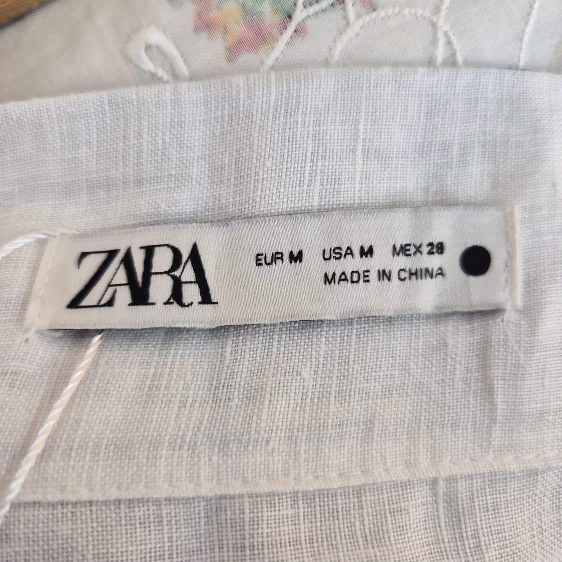 ZARA 블루 자수 린넨 스커트 상품이미지7