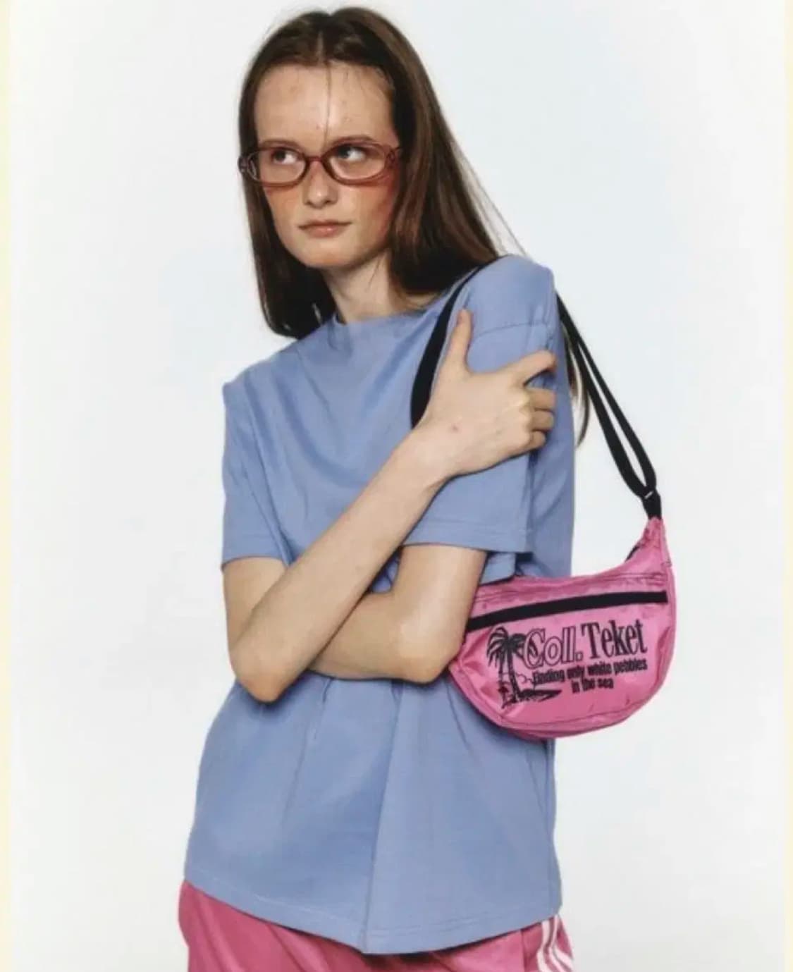 테켓 크로스백 핑크 상품이미지1