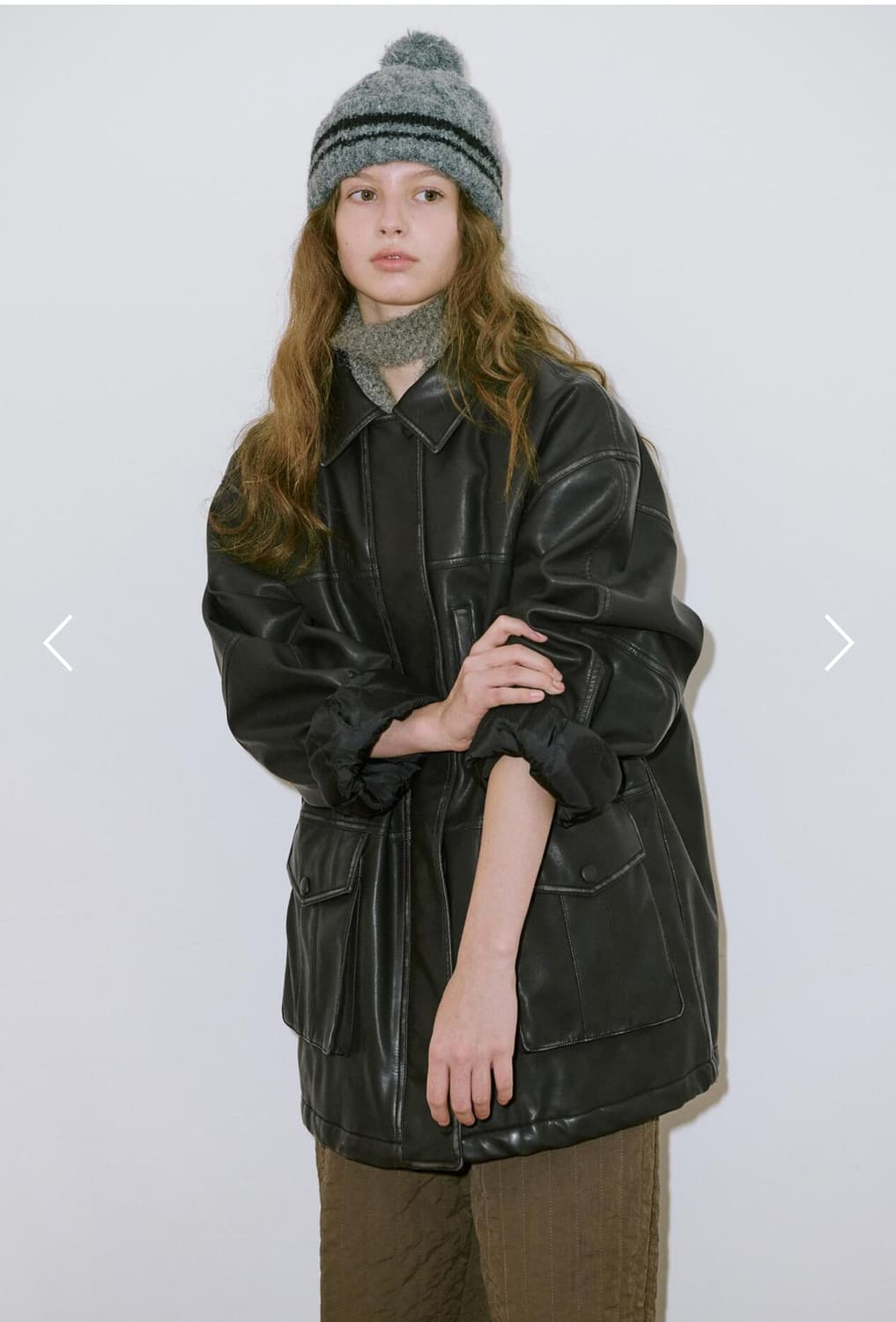 시눈 Washing Leather Half Jacket (Black) 상품이미지4