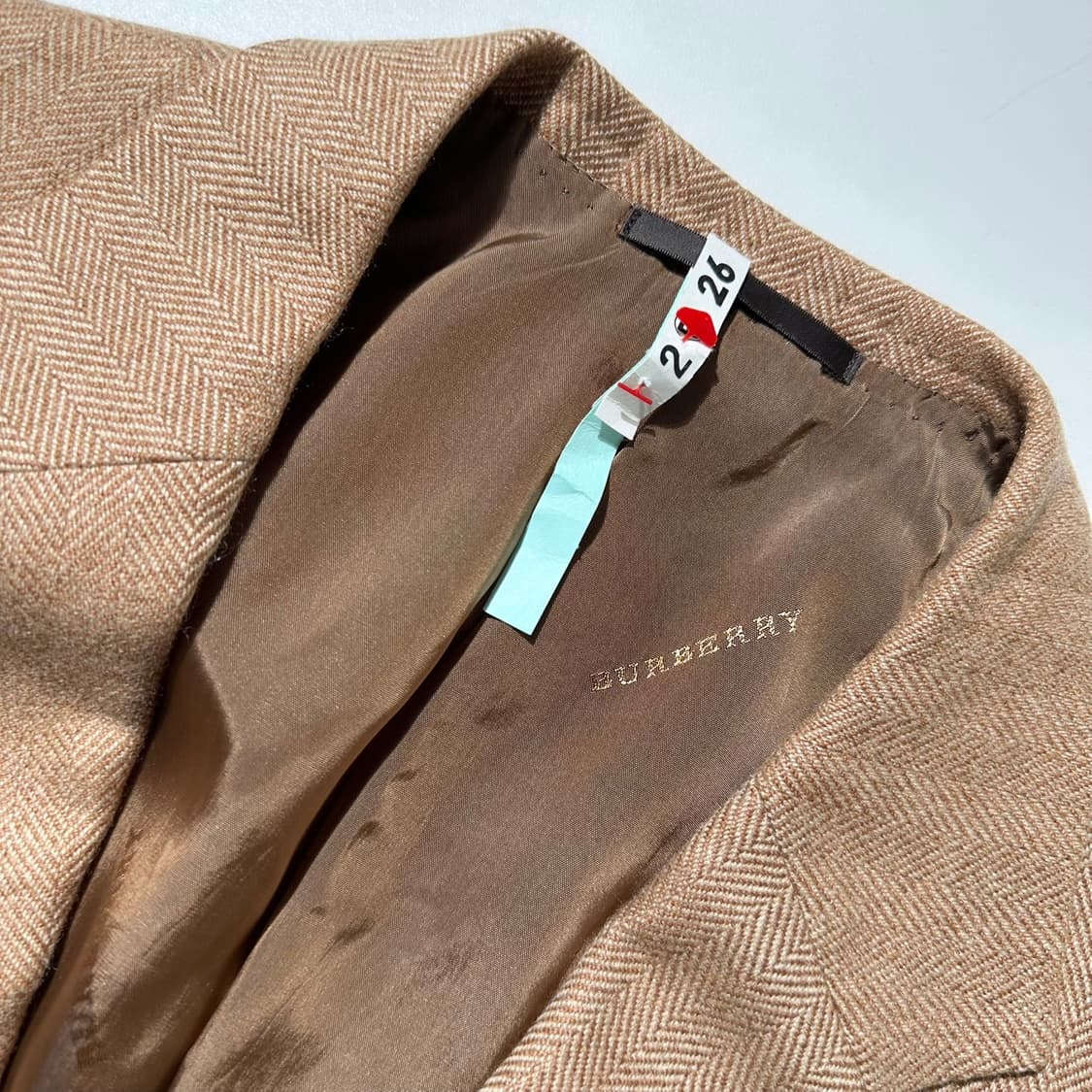 버버리 캐시미어 100% 헤링본 싱글 2B 블레이저 자켓 상품이미지4
