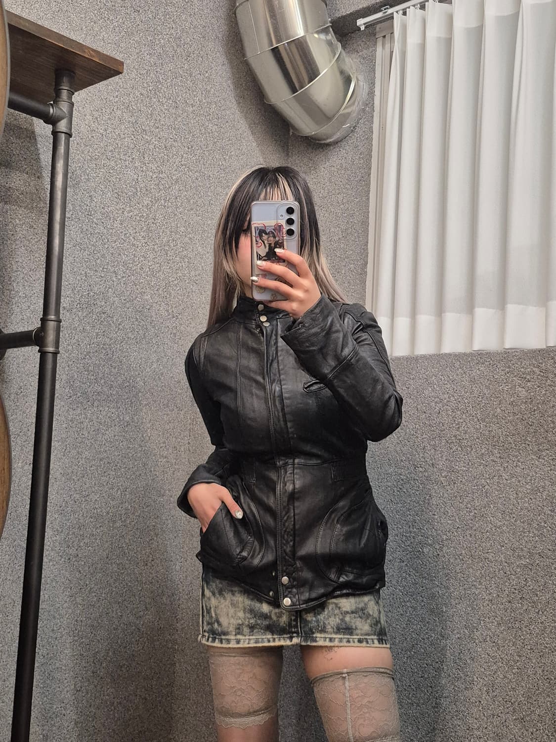 VINTAGE DETAIL LETHER JACKET  상품이미지1