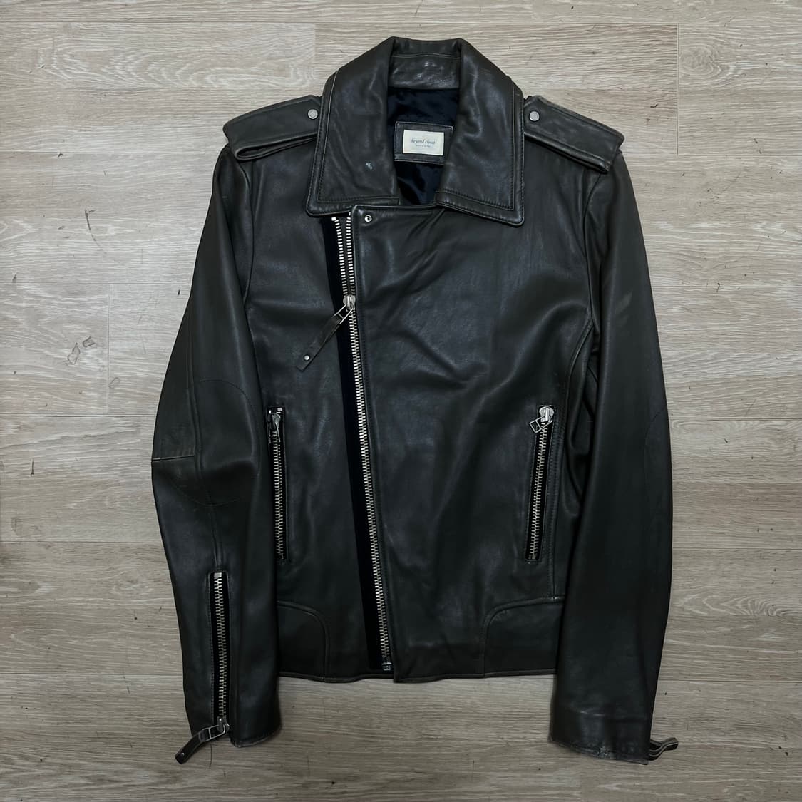 비욘드클로젯 여성 램스킨 양가죽 라이더 가죽자켓 [다크브라운] S/90 상품이미지1