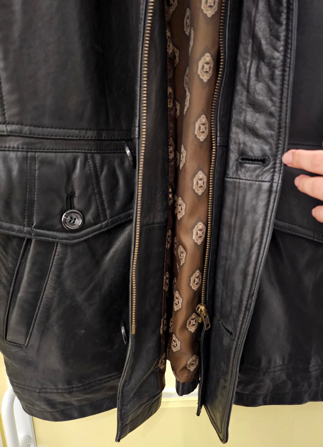 Italy 블랙 램스킨 자켓 상품이미지7