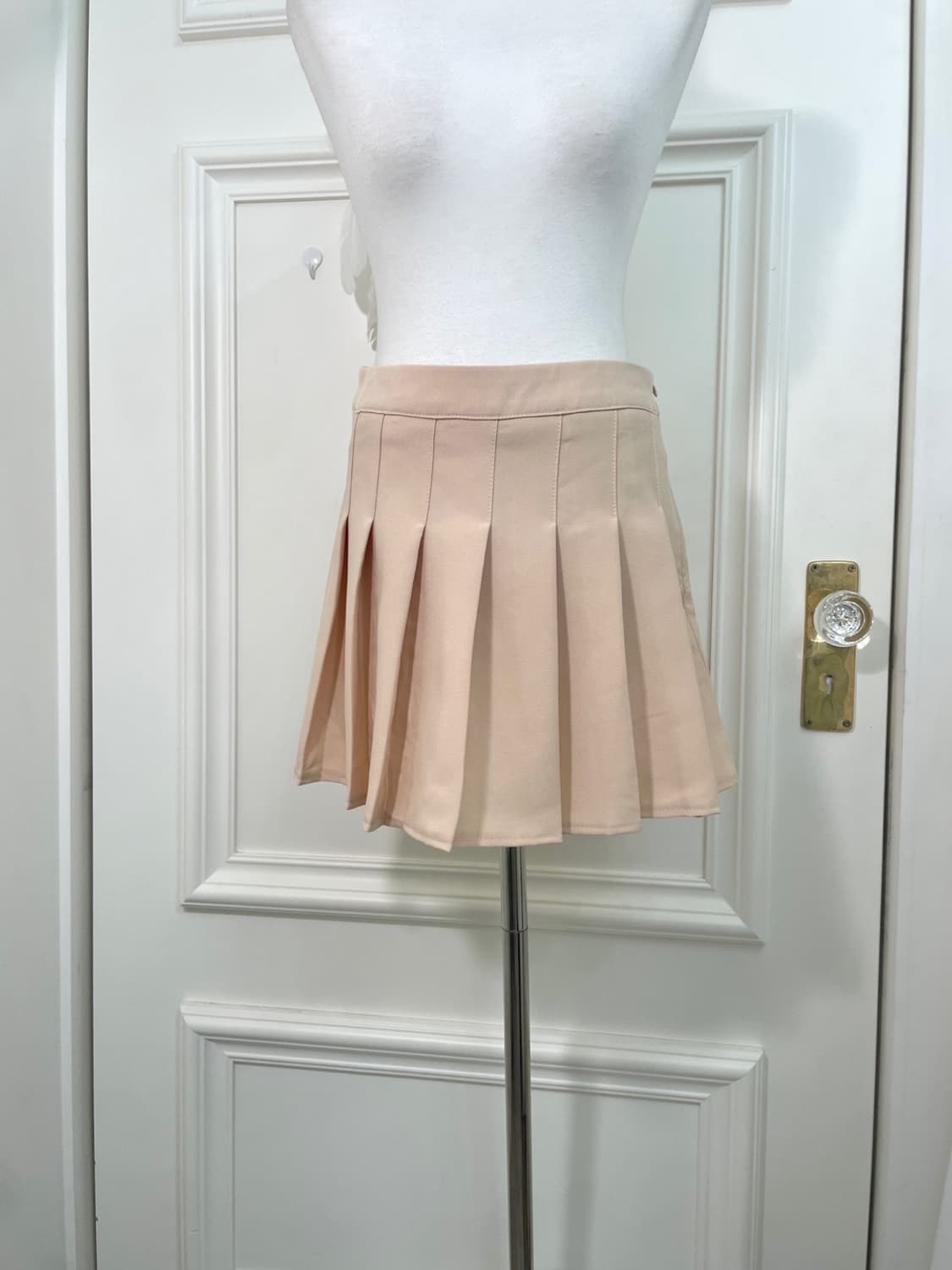 coral beige basic pleats mini skirt 상품이미지5