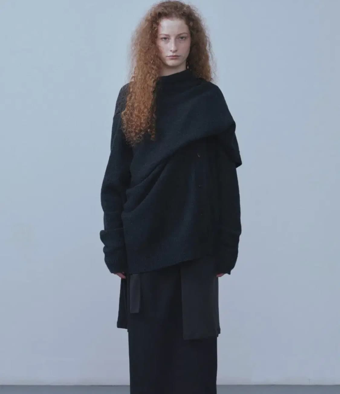 리포스 볼드 숄 가디건 차콜 상품이미지2