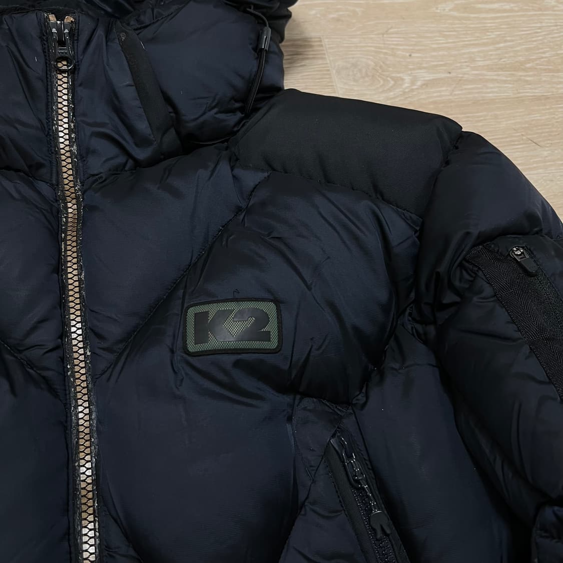 K2 테크니컬 아웃도어 구스다운 800 후드 패딩 [네이비] L/100 상품이미지4