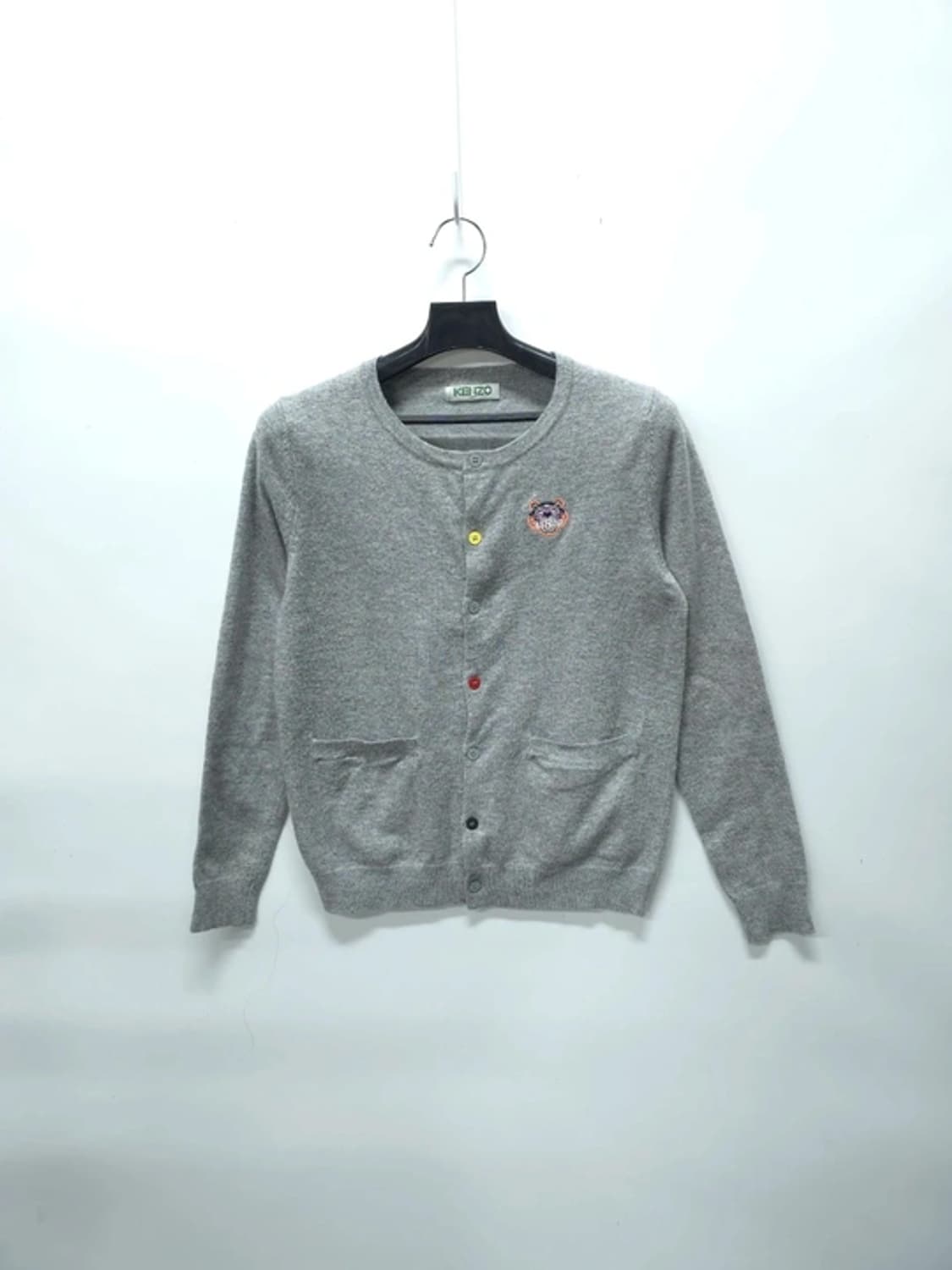 KENZO 겐조 여성 자수패치 그레이 울 가디건 상품이미지1