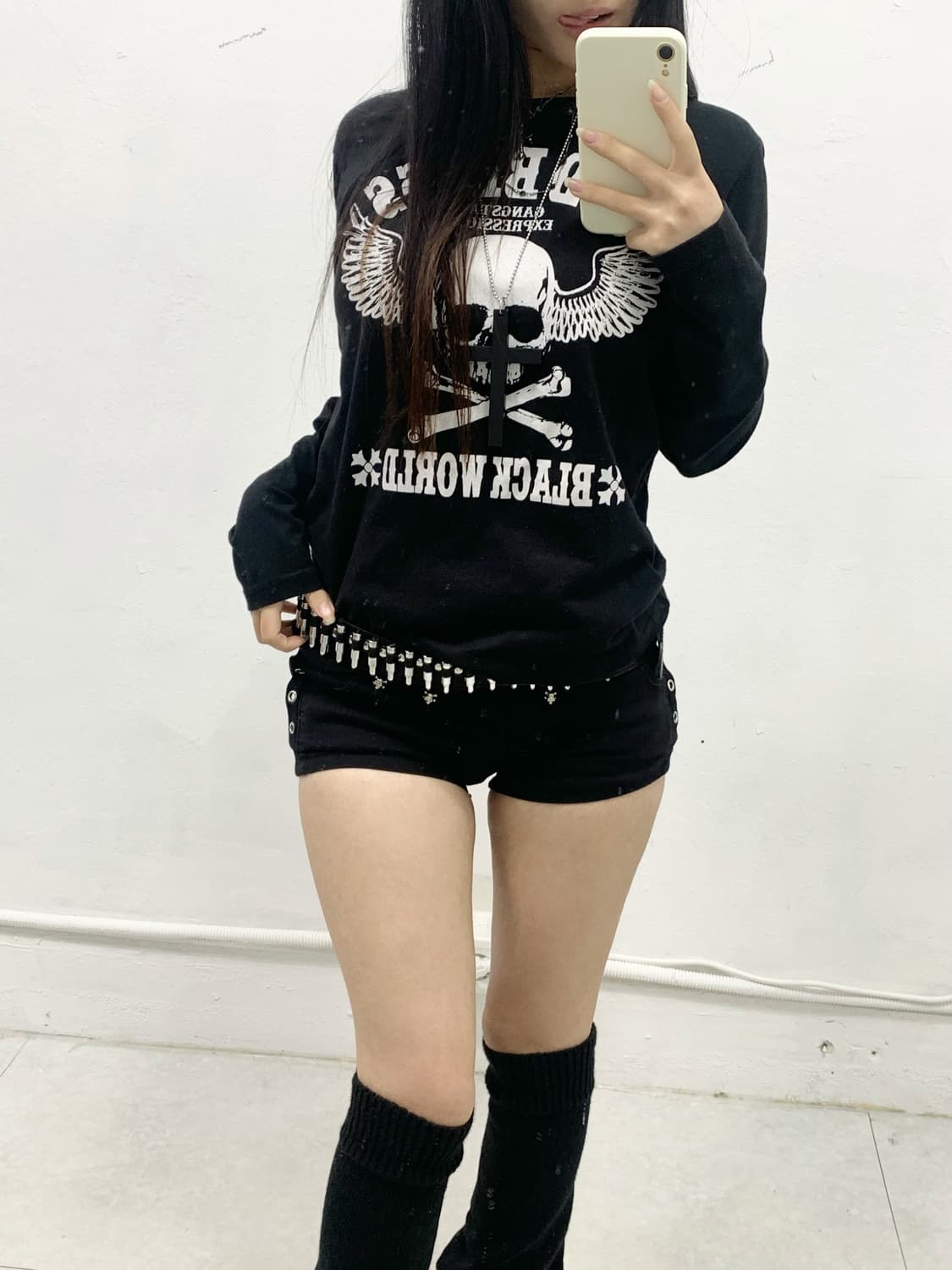 [BLUEGILL] 펑크 스컬 날개 레터링 롱슬리브 상품이미지3