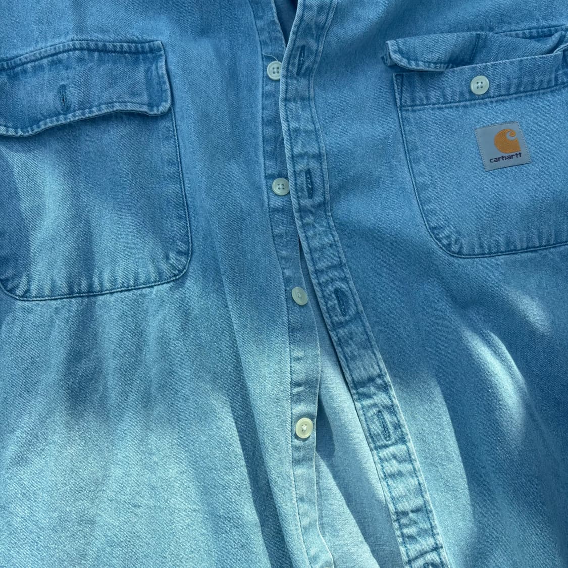 Carhartt Washed Denim Work Shirt Blue 상품이미지4