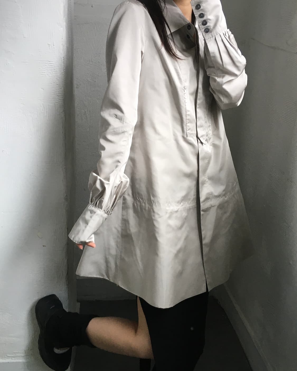 Louis Vuitton 루이비통 새틴 실크 셔츠 원피스 상품이미지2