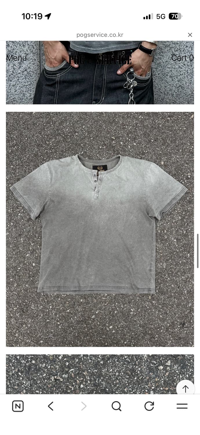 Military Henley Neck Half Sleeve 차콜 2사이즈 상품이미지2