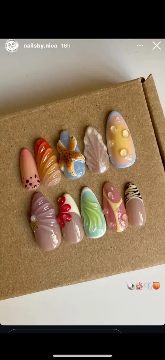 Sparkling Starfish nail set 수제네일팁 상품이미지1