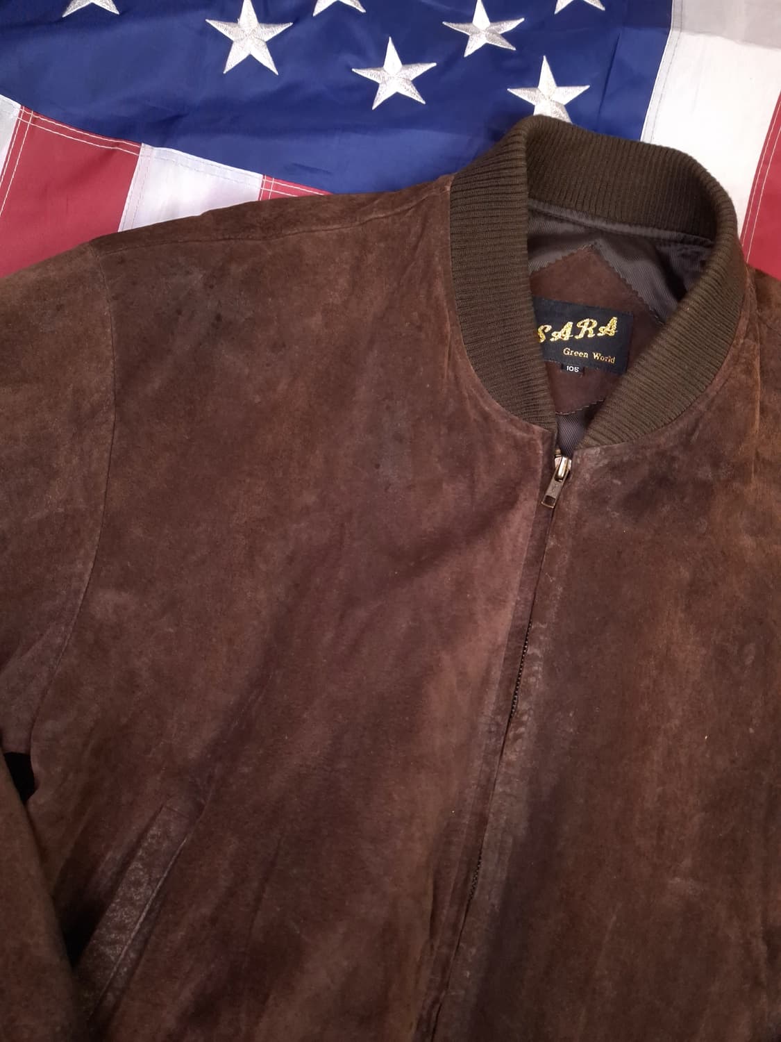 80's 빈티지 리얼 돈피 스웨이드 MA-1 항공자켓 상품이미지4