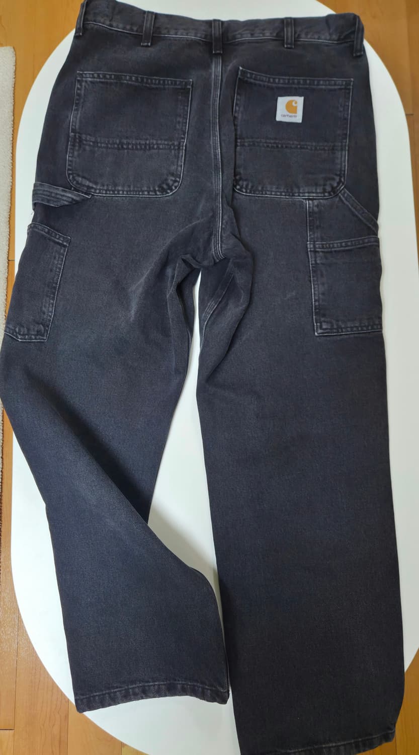 칼하트 WIP 스미스 데님 싱글니 팬츠 블랙 스톤 워시드 32x32 상품이미지4