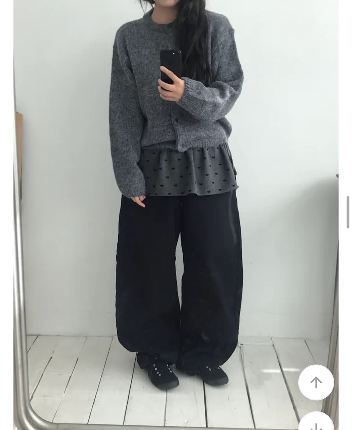 블랙 와이드 팬츠 상품이미지2