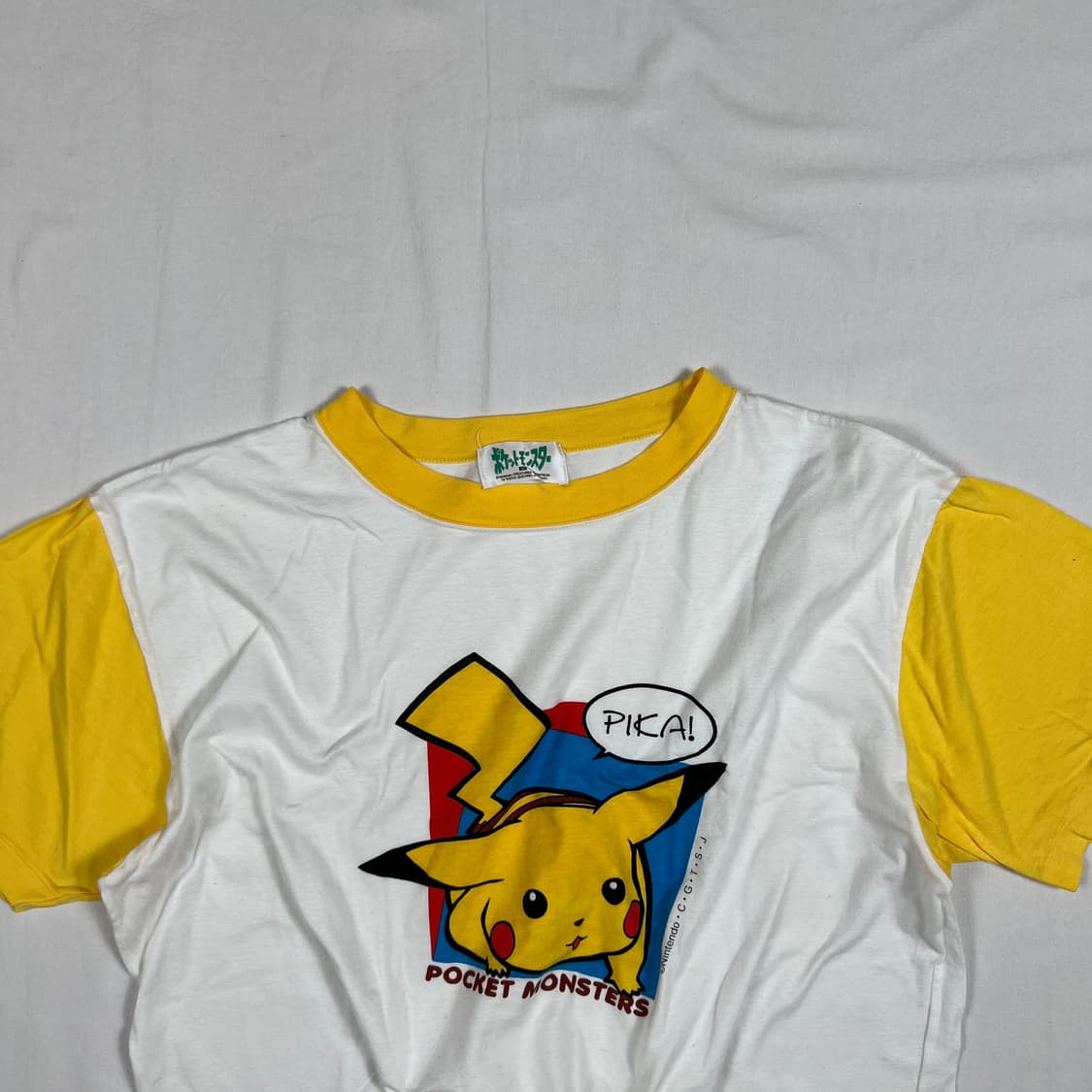 90‘s 닌텐도 피카츄 pikachu 카툰 프린트 반팔티 상품이미지2