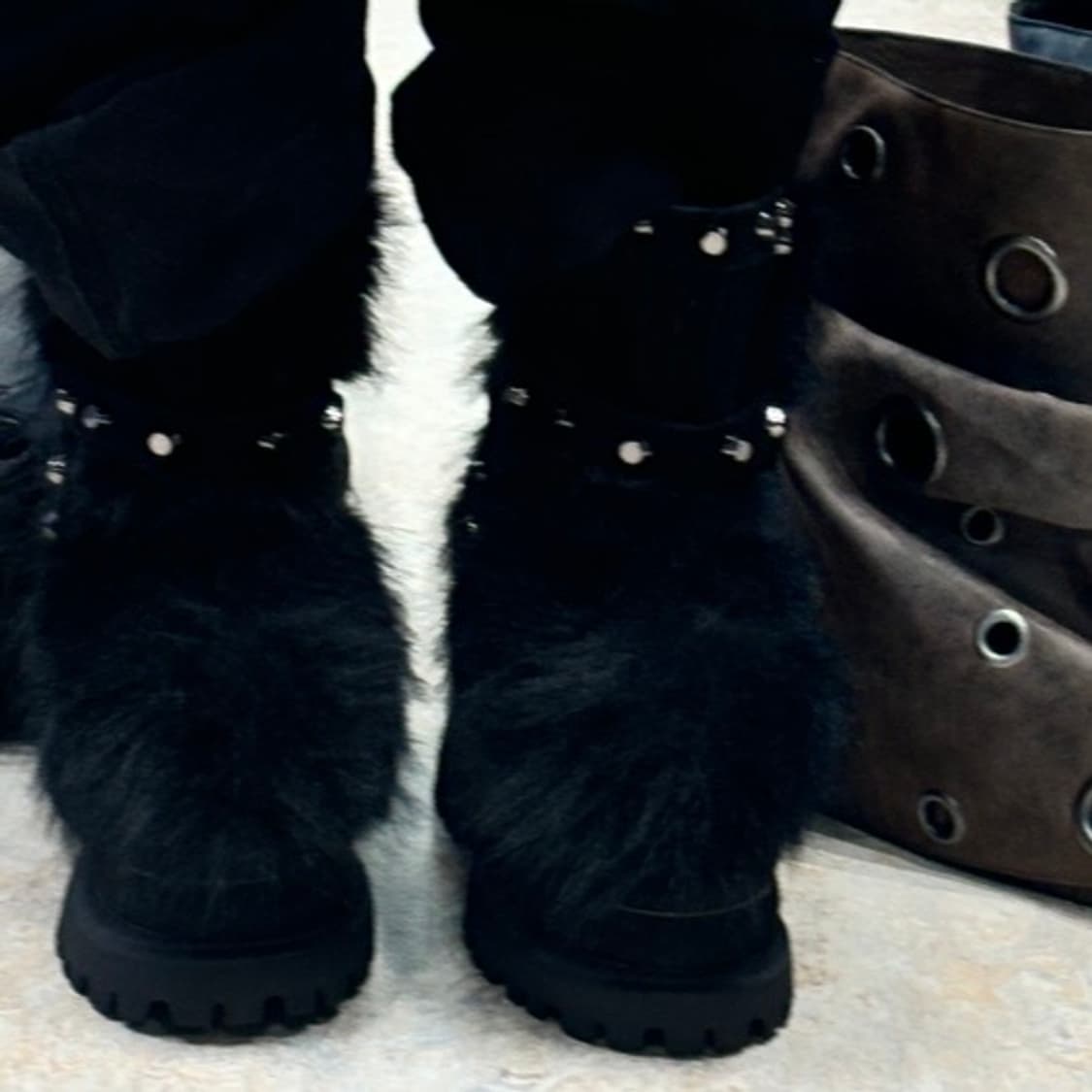 Yello 퍼 숏부츠 상품이미지2