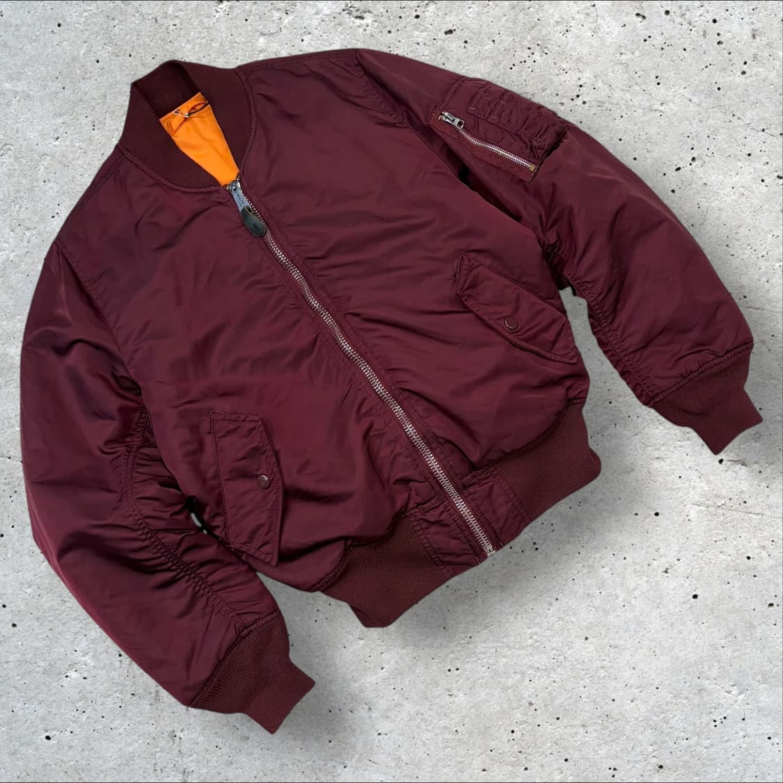 [S] 알파인더스트리 버건디 MA-1 항공 점퍼 자켓 B716 상품이미지1