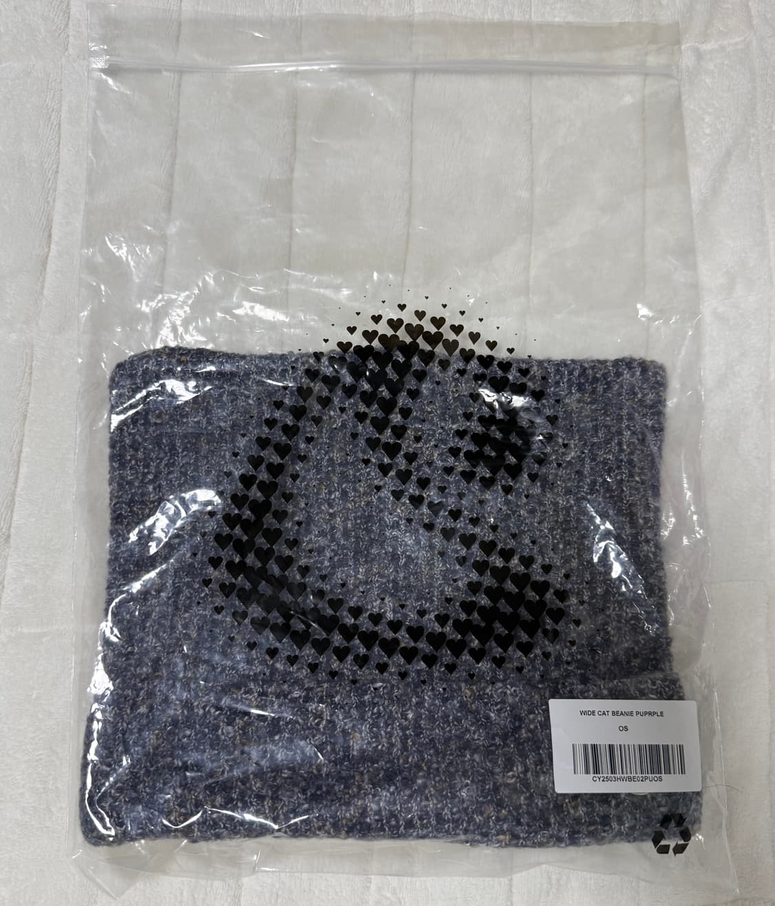 새상품 택⭕️ 코이세이오 와이드 캣 비니 퍼플 상품이미지2