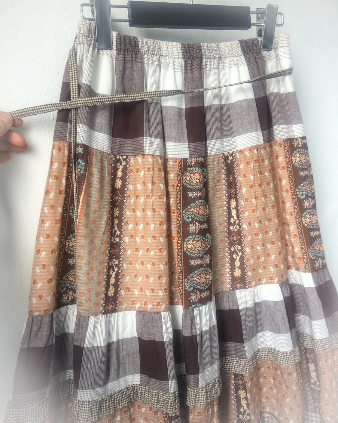 Patch work point midi skirt 상품이미지4
