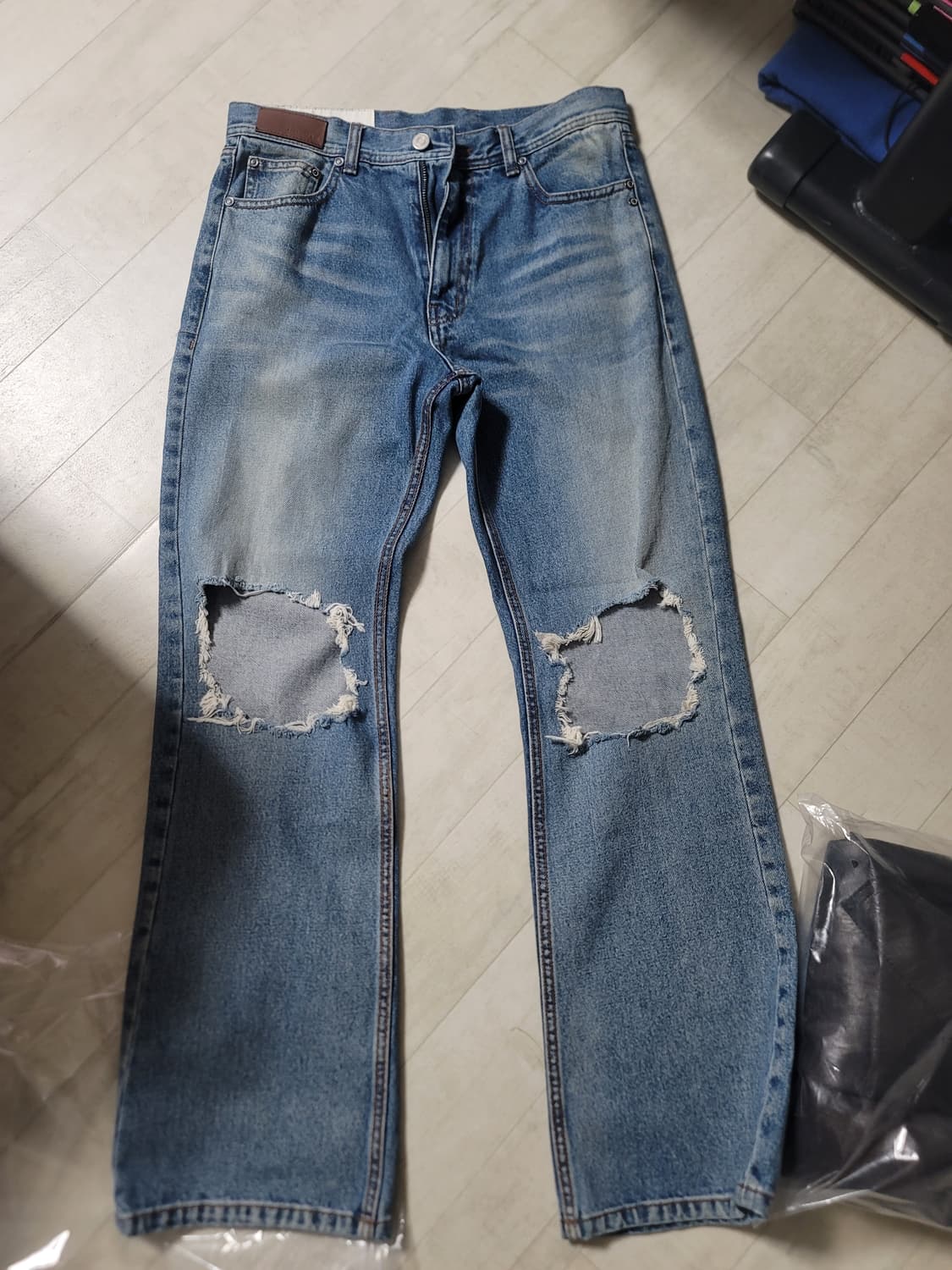 앤더슨벨 디스트로이드 부츠컷 데님 진 S 상품이미지2