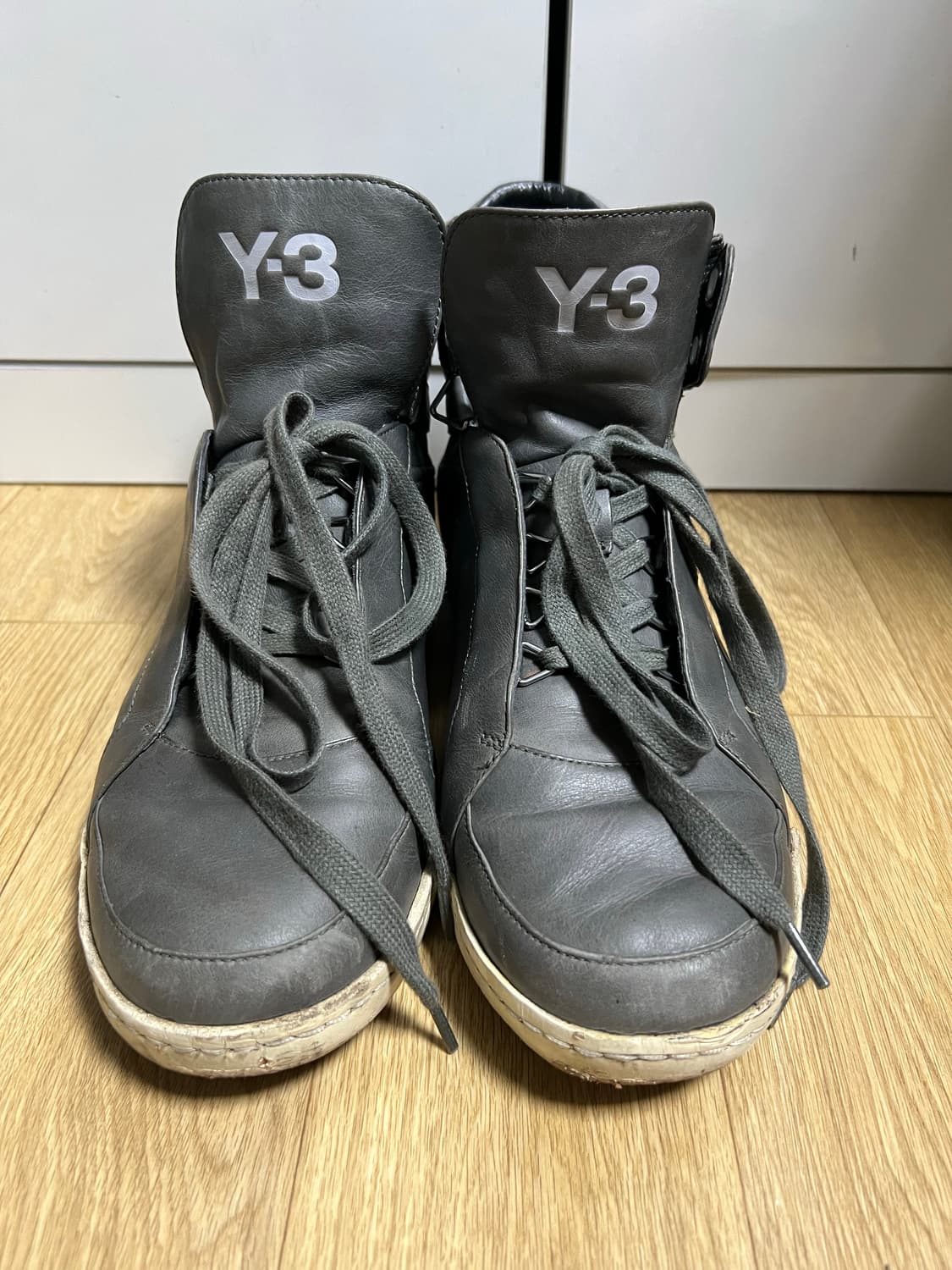Y-3 하이탑 레더 스니커즈 카키 280 상품이미지1