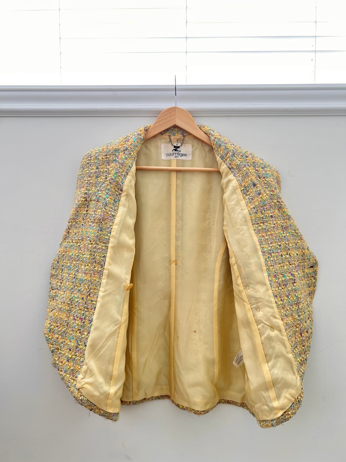 빈티지 꾸레쥬 트위드 숄카라 자켓 상품이미지5