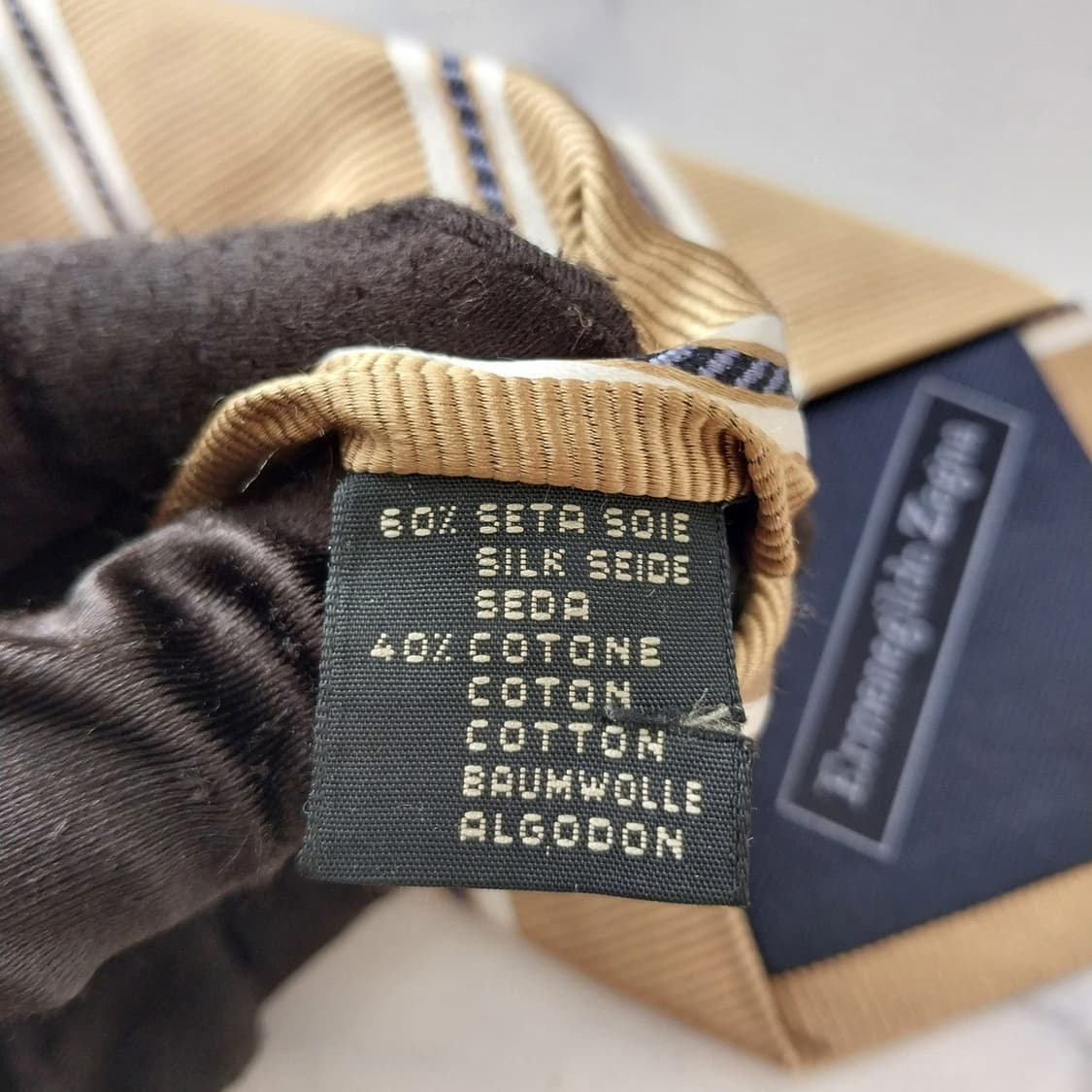 에르메네질도 제냐 브라운 스트라이프 넥타이 9.6cm A등급 K2152
 상품이미지9